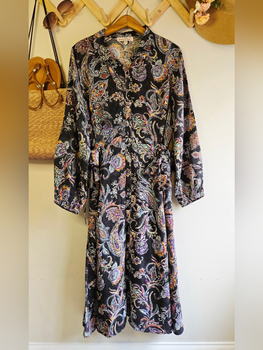Harlow & Rose Paisley Floral Tie Sides Midi Dress